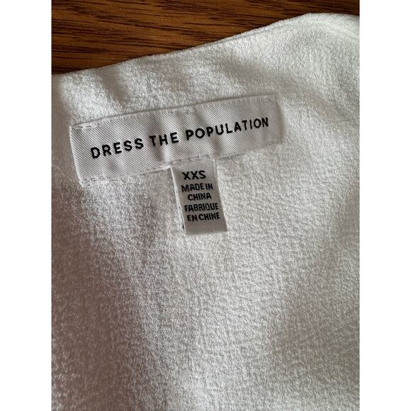 Dress the Population Sandra Plunge Crepe Trumpet Gown off white size Xxs - Picture 12 of 15